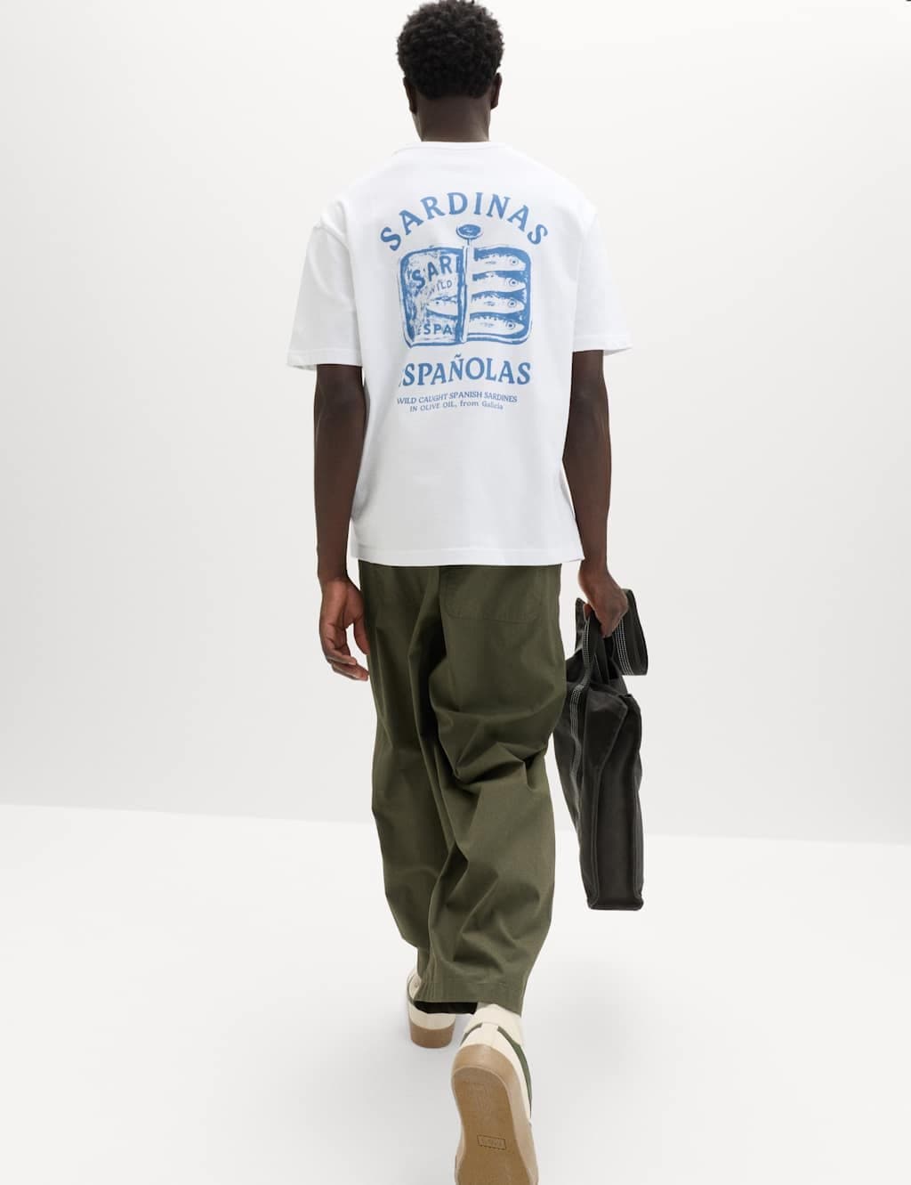 Marks & Spencer M&S Pure Cotton Sardinas Espanolas Graphic T-Shirt White - 3