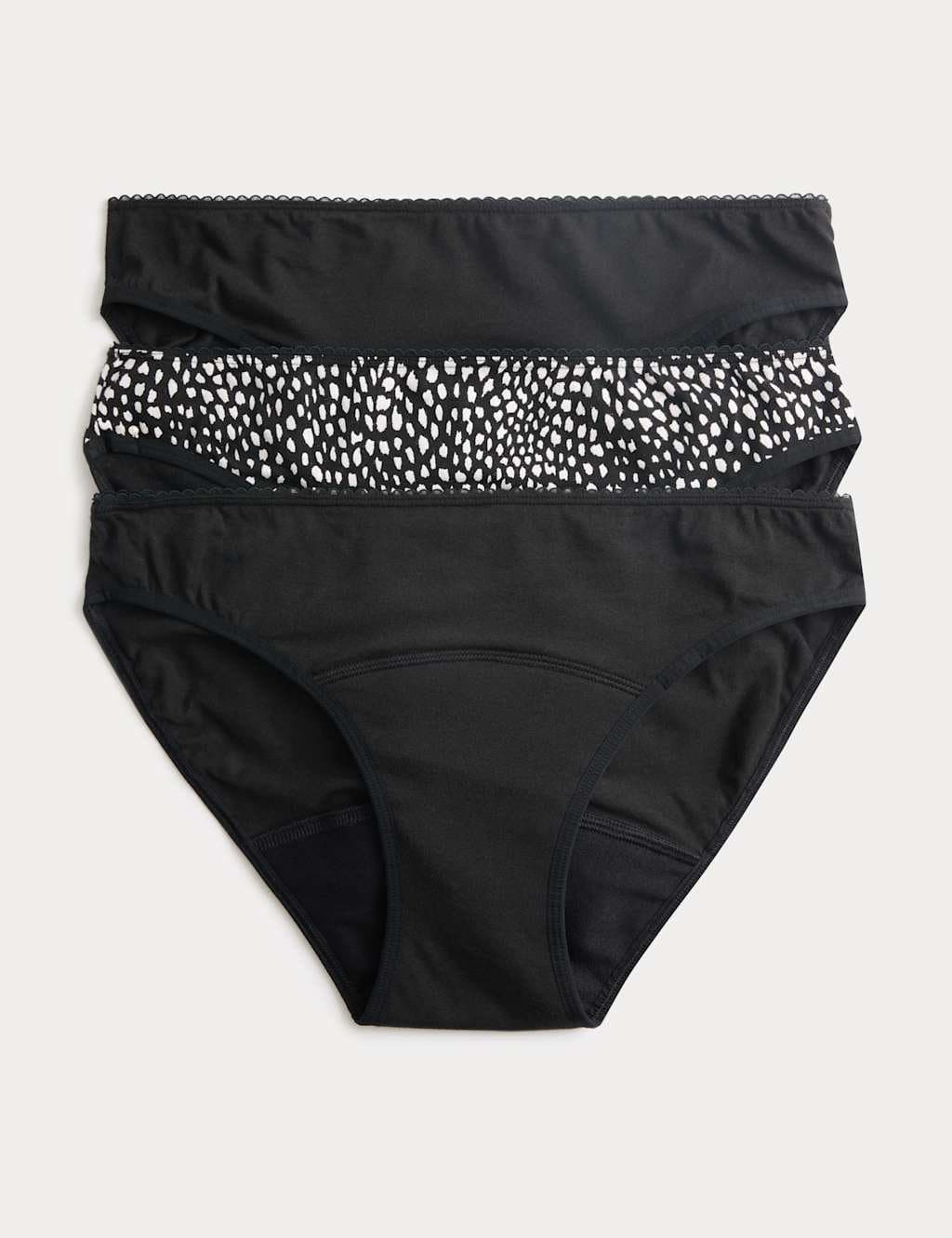 Marks & Spencer M&S 3pk Heavy Absorbency Period Bikini Knickers White Mix