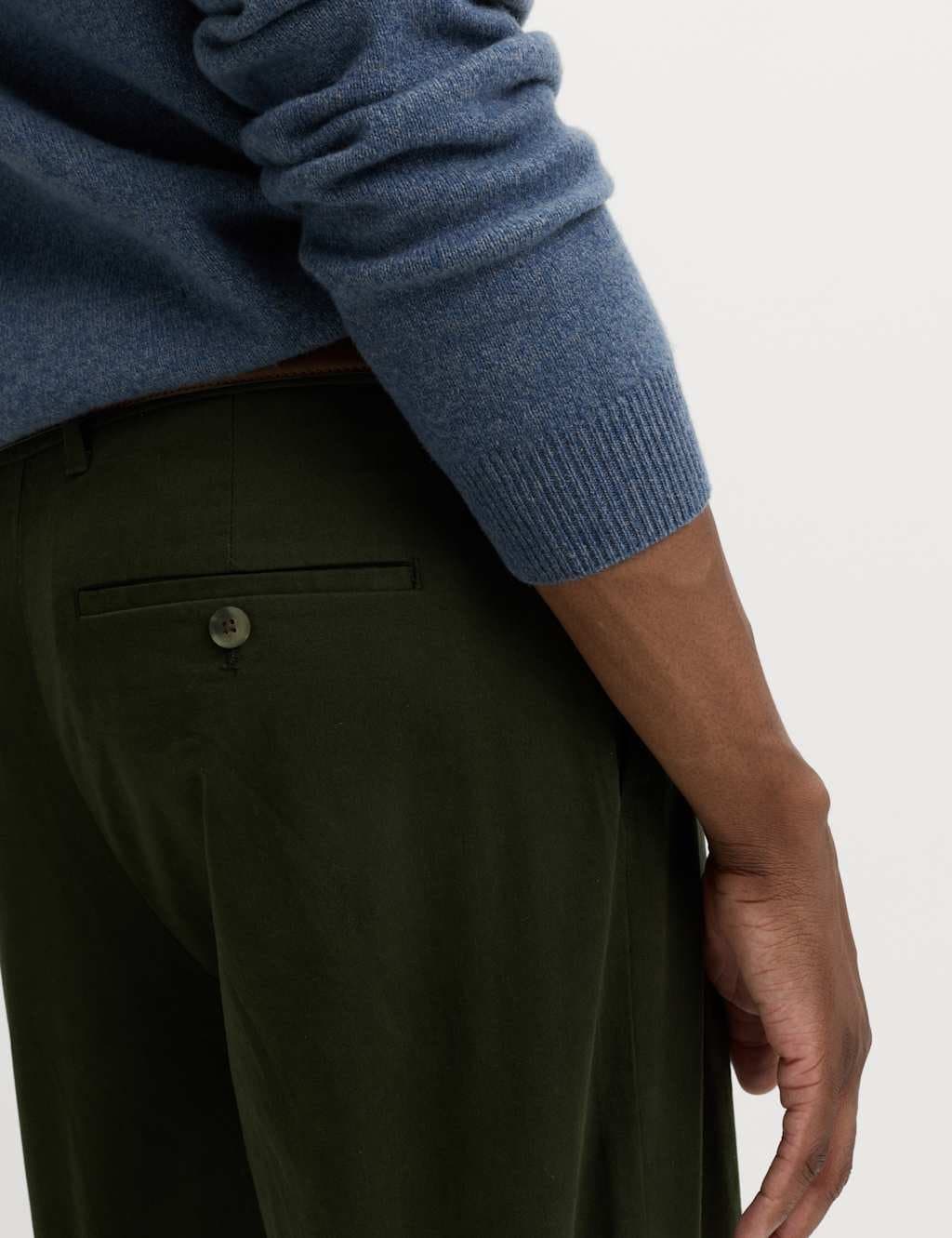 Marks & Spencer M&S Loose Fit Stretch Chinos Dark Khaki - 3