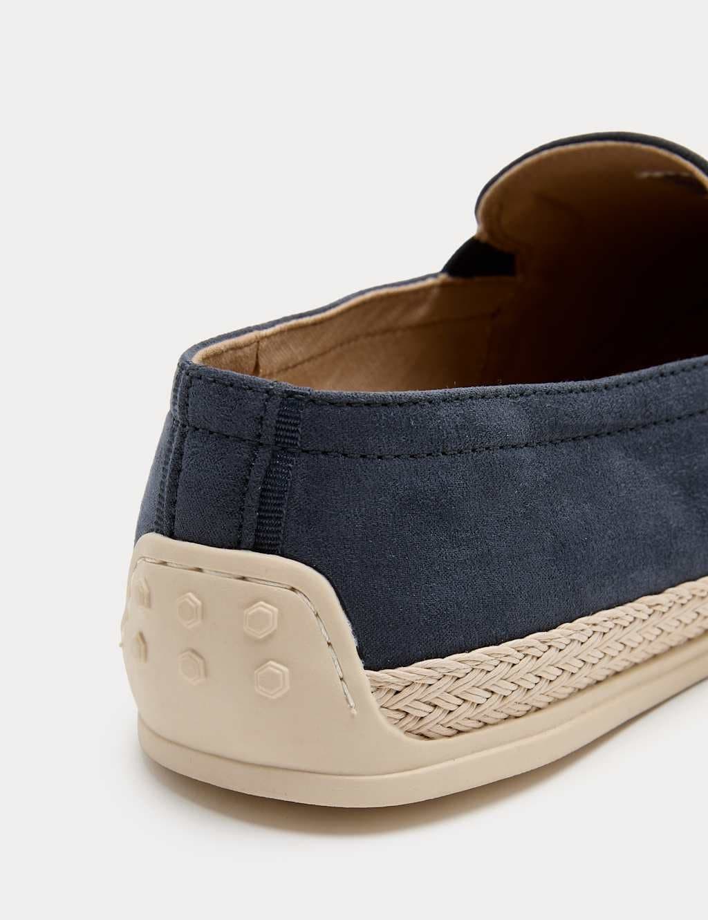 Marks & Spencer M&S Textured Canvas Jute Rimmed Espadrilles Mid Blue - 2