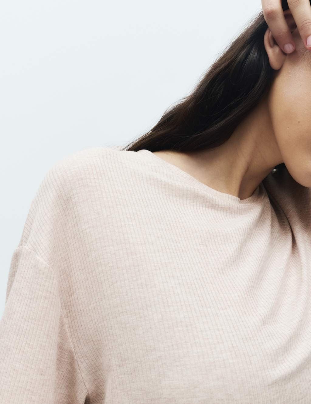 Marks & Spencer M&S Modal Rich Ribbed Pyjama Top Fawn - 3