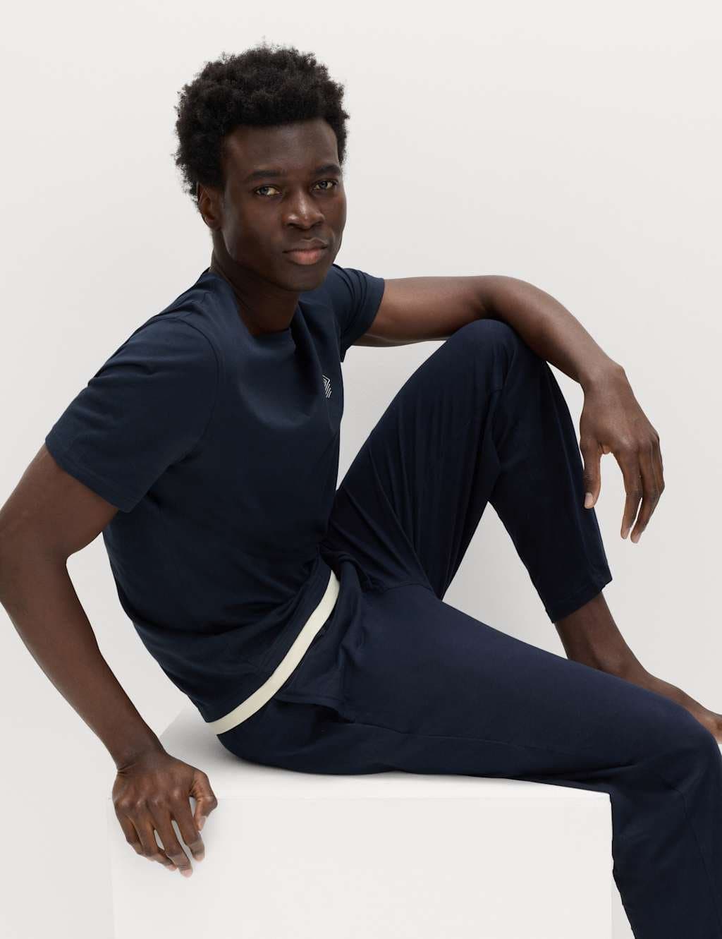 Marks & Spencer M&S 2 Pack Pure Cotton Pyjama Bottoms Blue Mix - 4