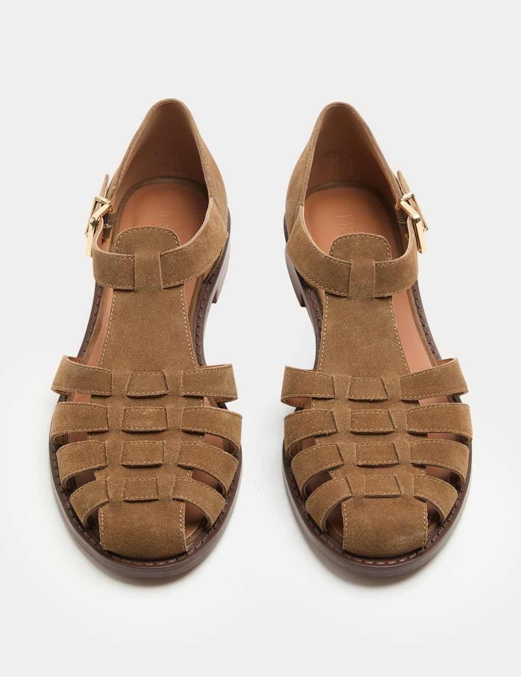 Marks & Spencer M&S Suede Strappy Fisherman Sandals Tan