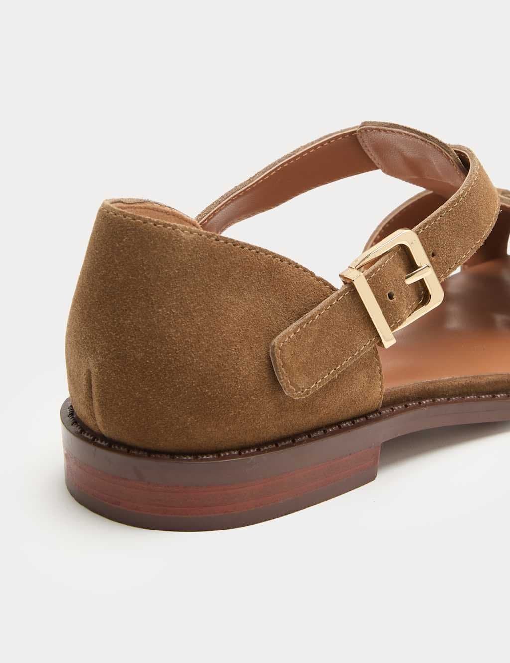 Marks & Spencer M&S Suede Strappy Fisherman Sandals Tan - 2