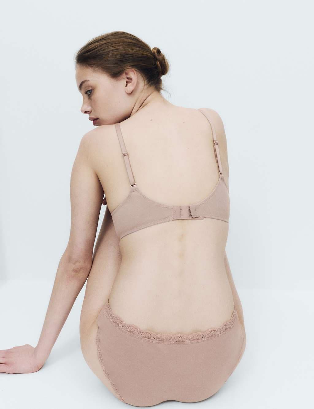 Marks & Spencer M&S 3 Pack Cotton Rich Wired Full Cup Bras (A-E) Oatmeal Mix - 2