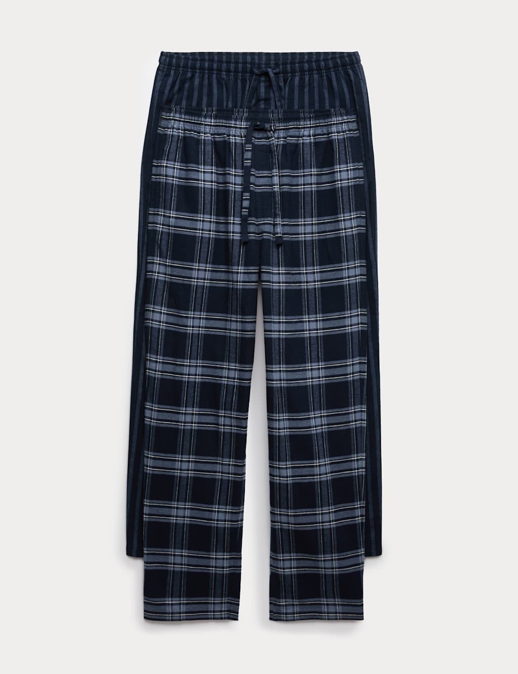 Marks & Spencer M&S 2 Pack Brushed Cotton Pyjama Bottoms Navy Mix