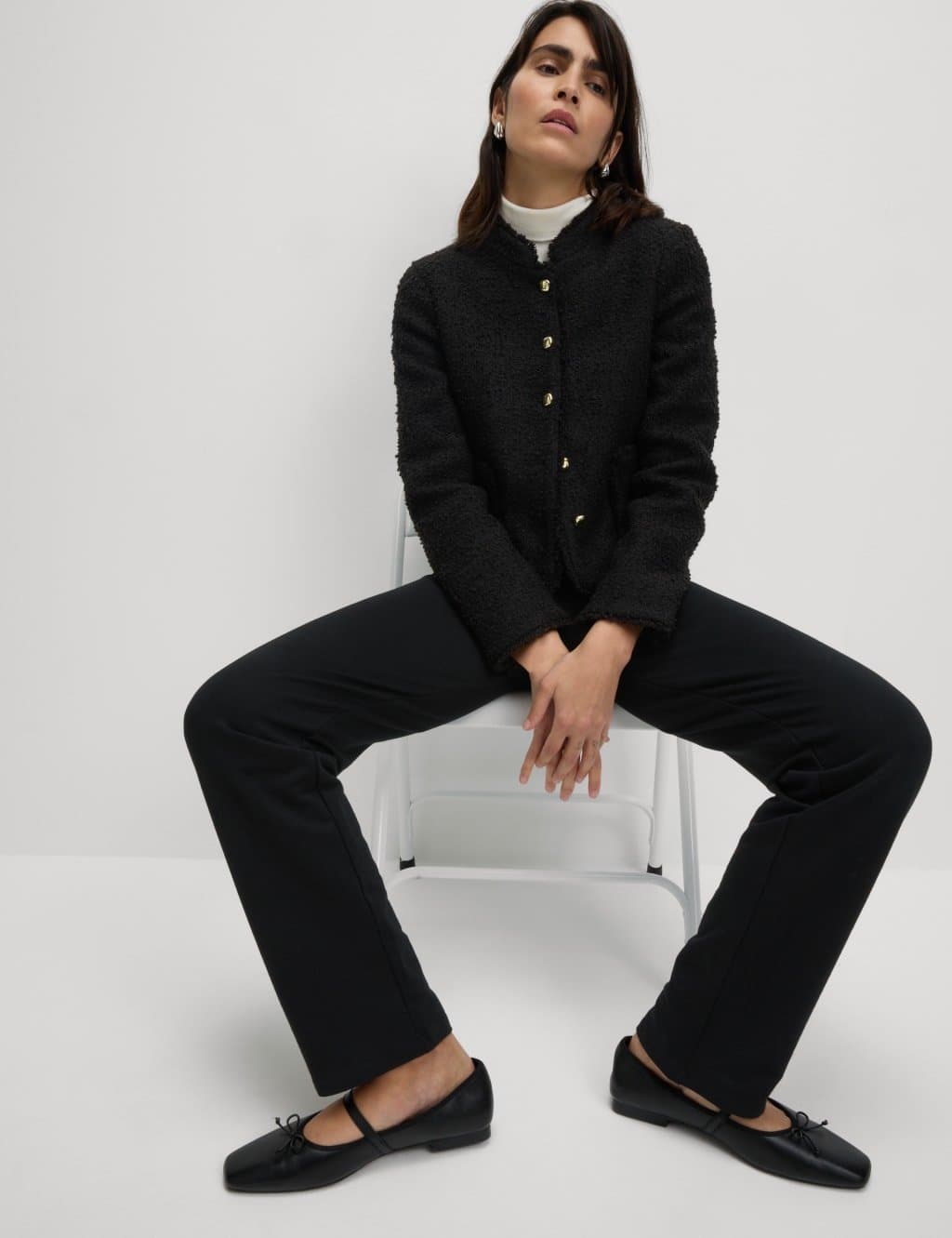 Marks & Spencer M&S Cotton Rich Straight Leg Joggers Black - 5