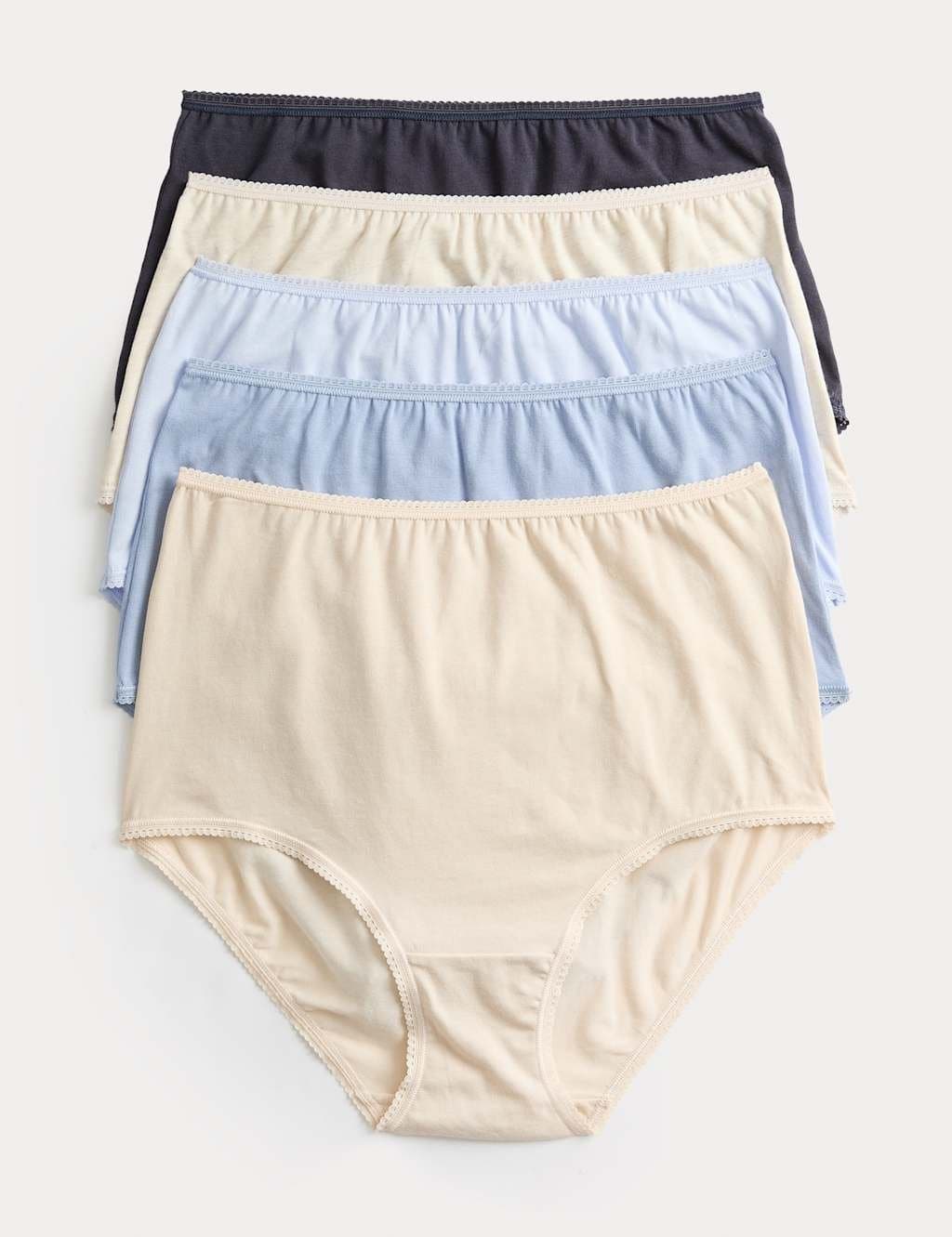 Marks & Spencer M&S 5pk Cotton Lycra® Full Briefs Blue Mix