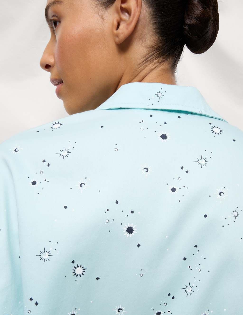 Marks & Spencer M&S Cotton Sateen Eid Printed Pyjama Set Light Green - 5