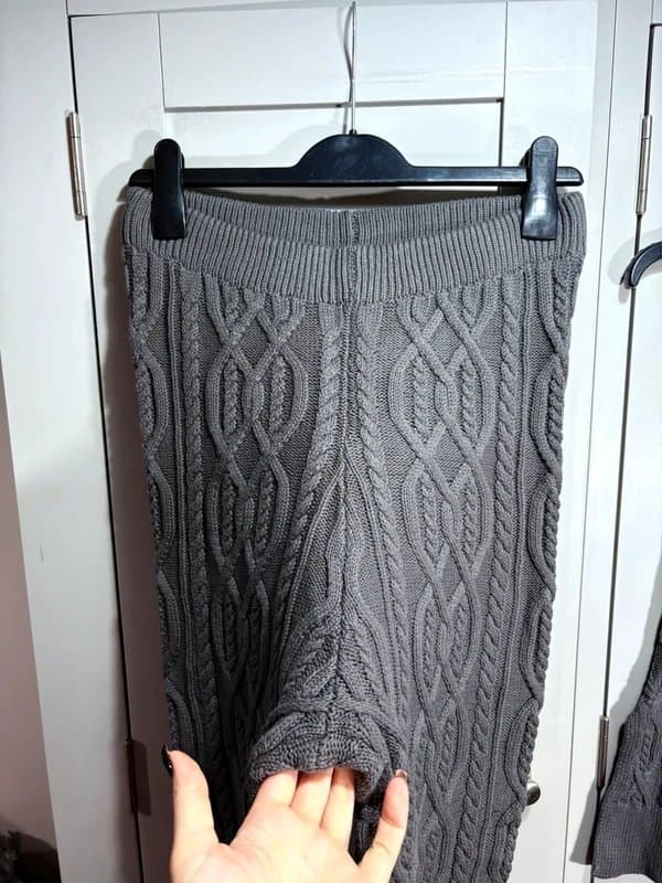 Fashion Nova Fashion nova knitted capri pant set cable knit capri leggings outfit co ord suit size 14