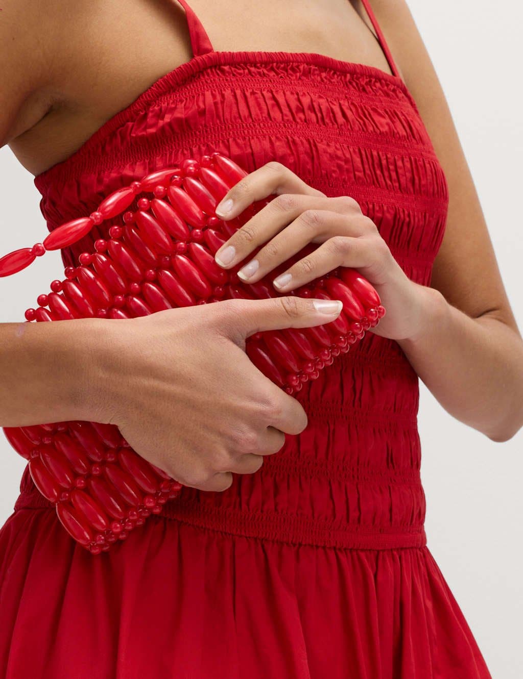 Marks & Spencer M&S Pure Cotton Shirred Midi Cami Dress Red - 3