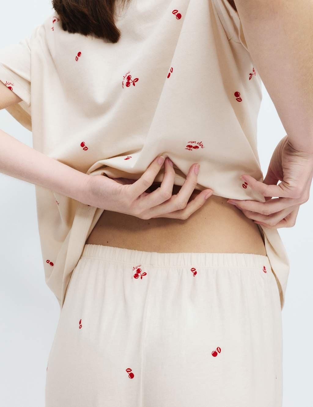 Marks & Spencer M&S Pure Cotton Printed Pyjama Set Ivory Mix - 2