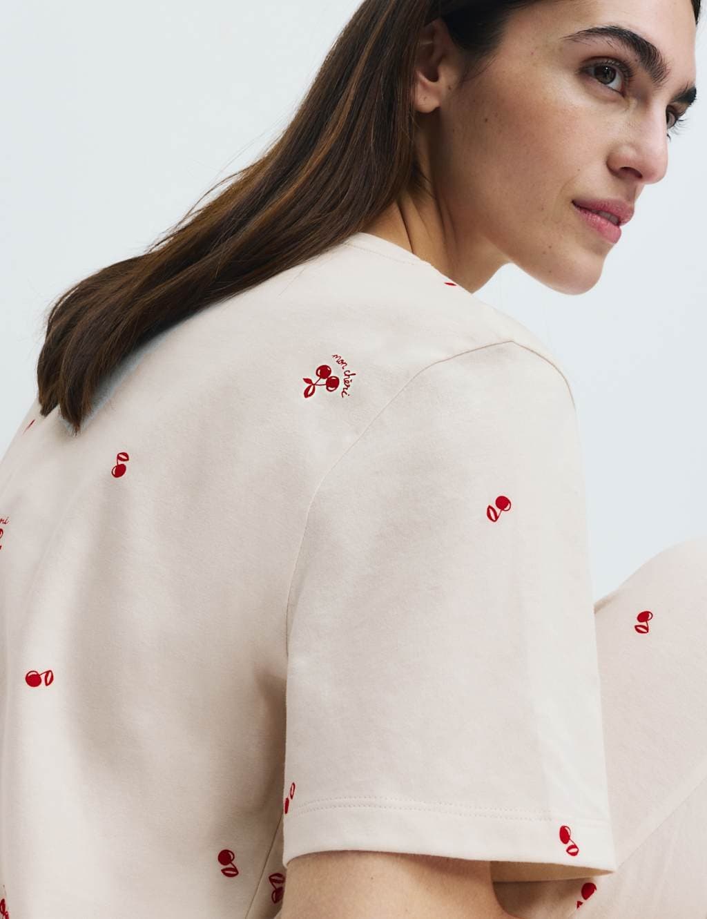 Marks & Spencer M&S Pure Cotton Printed Pyjama Set Ivory Mix - 4