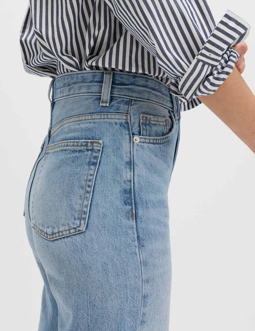 Marks & Spencer M&S High Waisted Relaxed Straight Jeans Light Indigo - 5