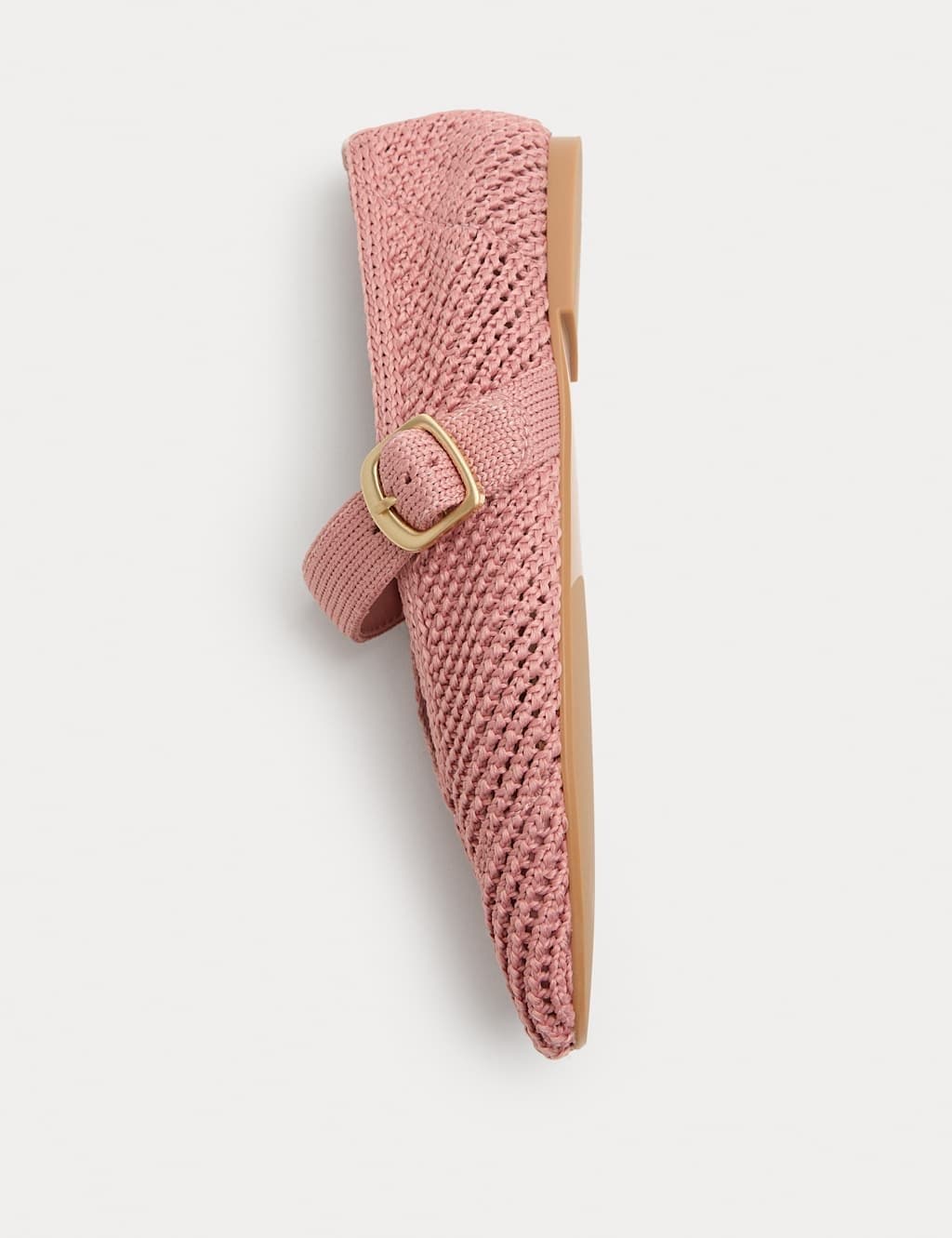 Marks & Spencer M&S Buckle Flat Mary Jane Ballet Pumps Pale Pink - 2
