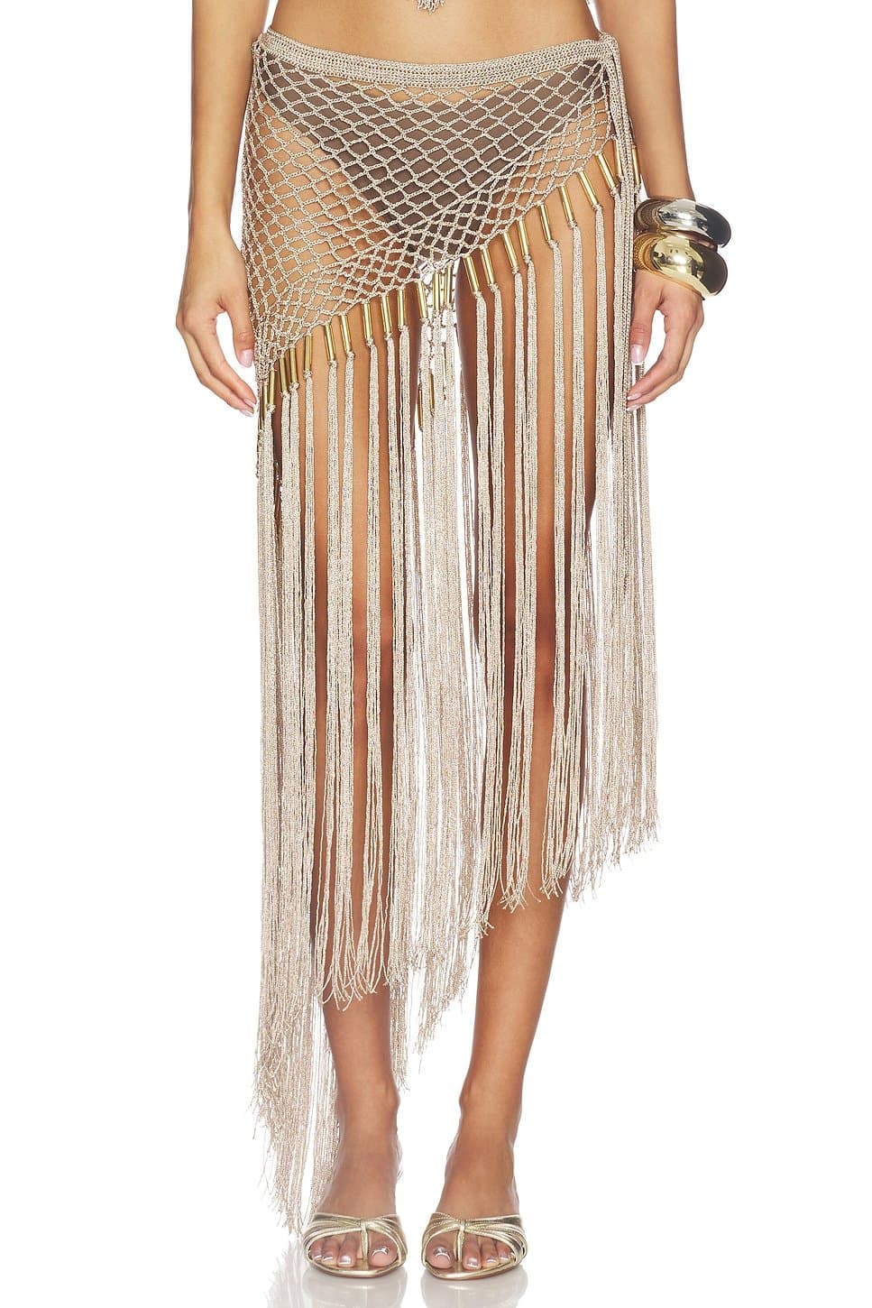 revolve Aria Hand Crochet Fringe Skirt