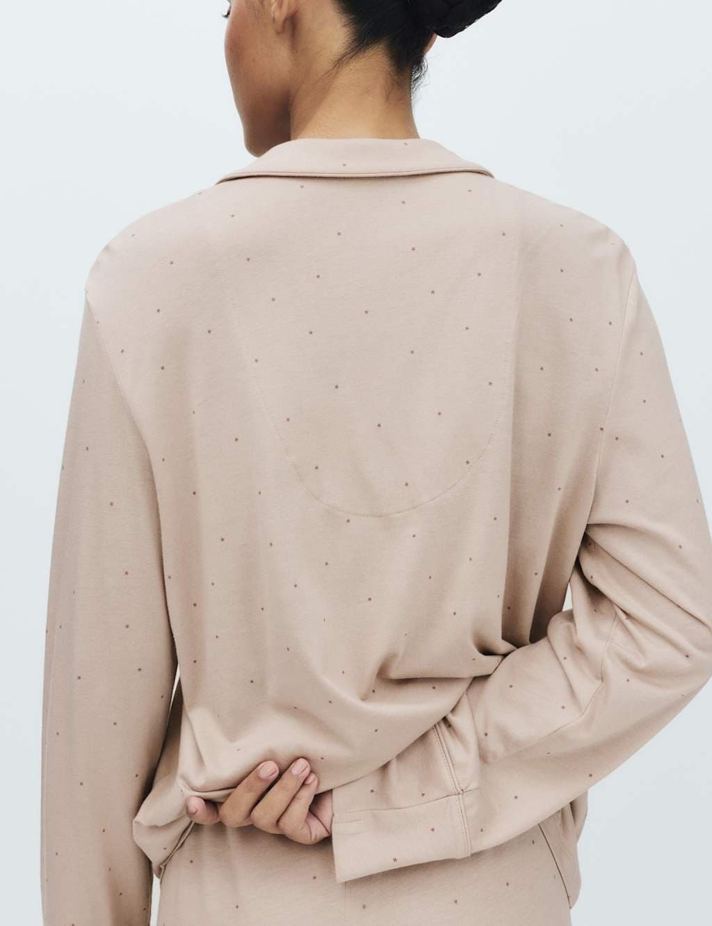 Marks & Spencer M&S Cotton Modal Printed Revere Pyjama Set Fawn - 4