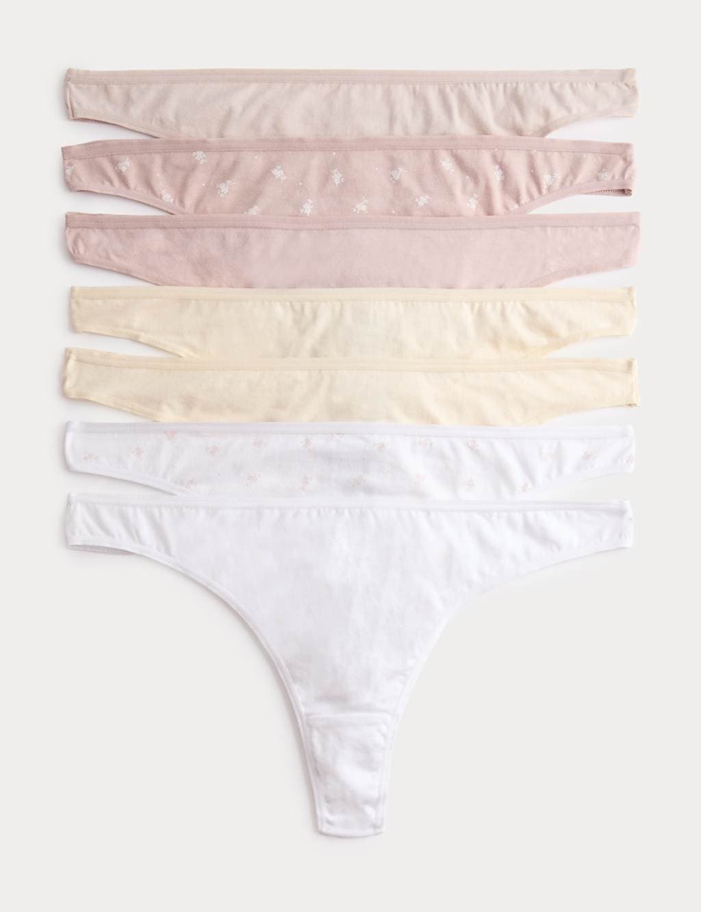 Marks & Spencer M&S 7 Pack Pure Cotton Thongs Pink Mix