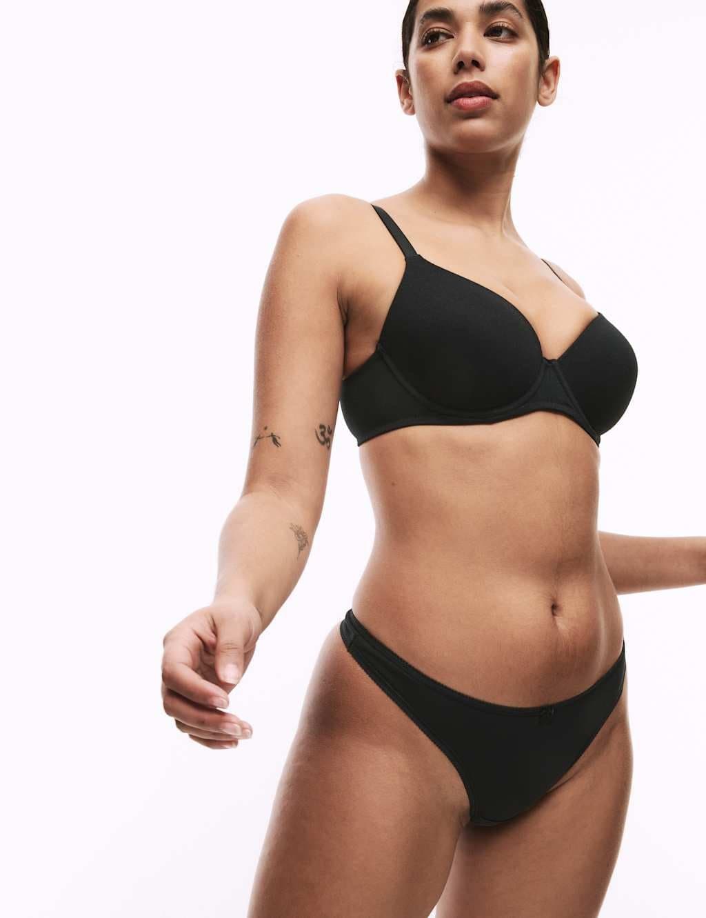 Marks & Spencer M&S 10pk Cotton Lycra® Thongs Black - 2