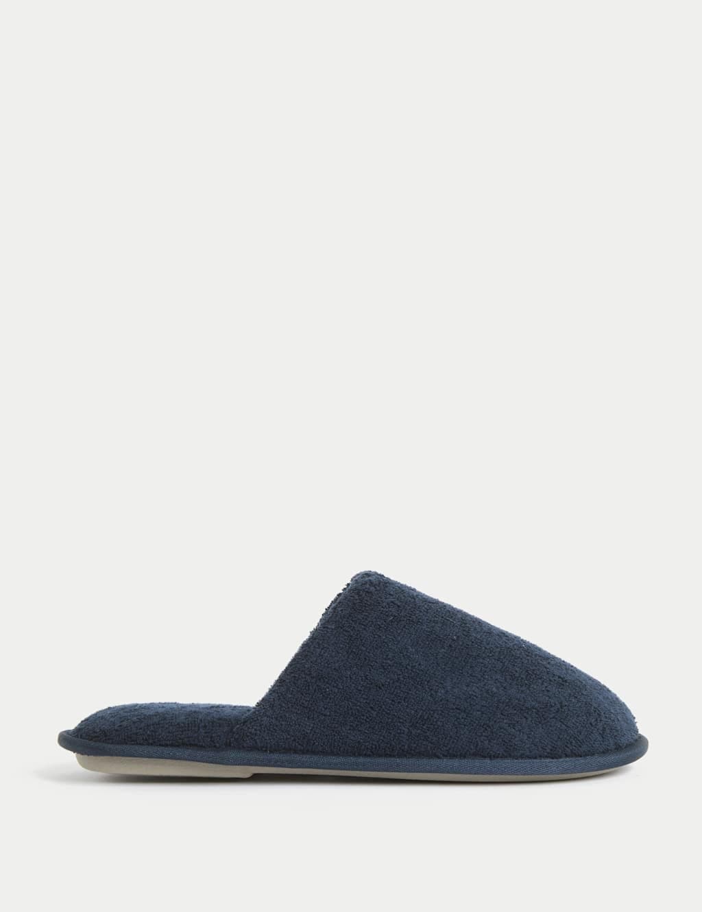 Marks & Spencer M&S Towelling Mule Slippers with Freshfeet™ Navy