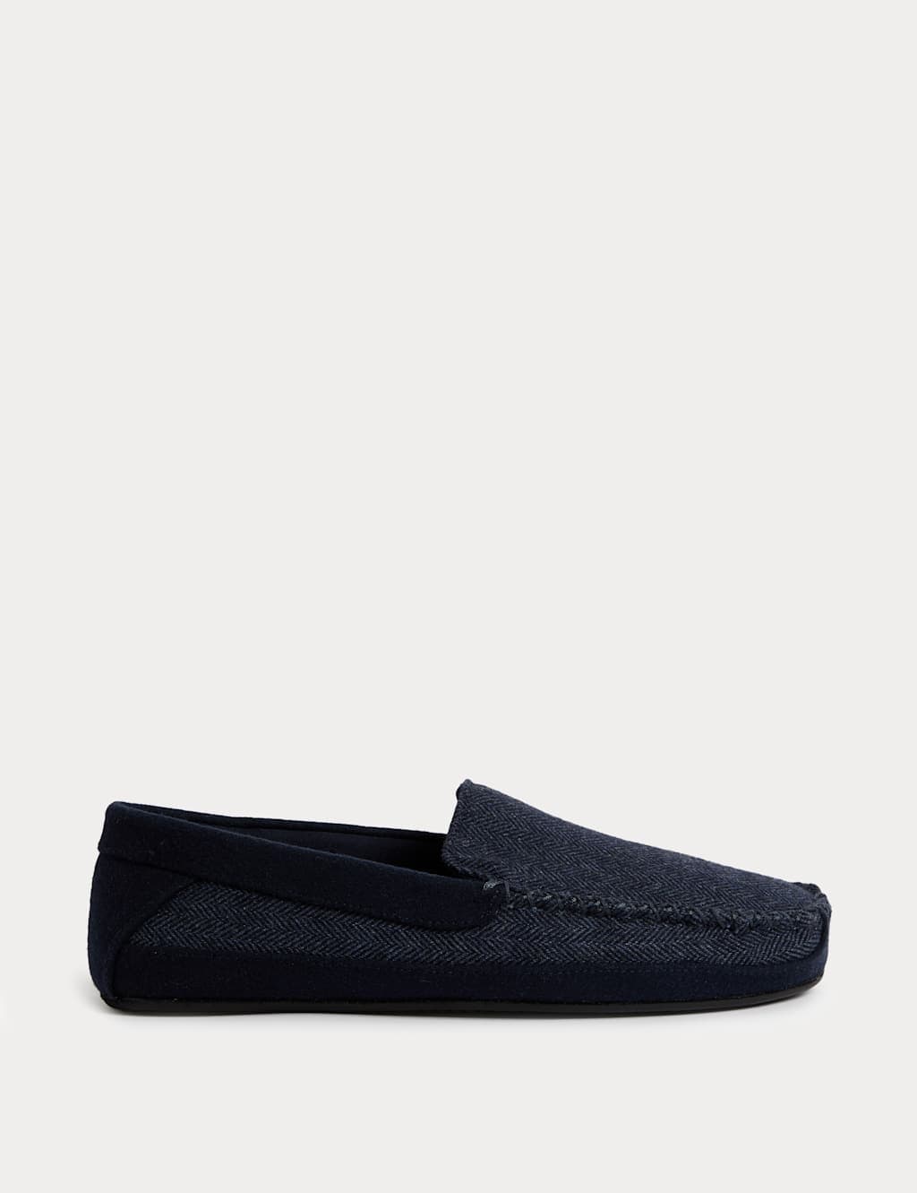 Marks & Spencer M&S Herringbone Moccasin Slippers with Freshfeet™ Navy