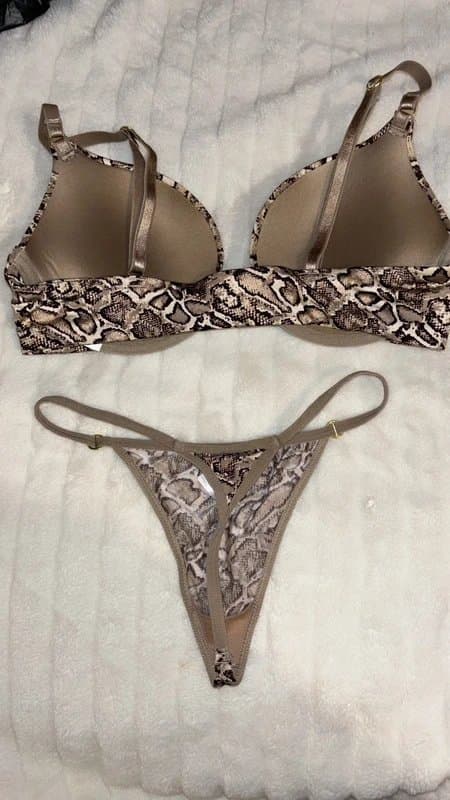 Leopard Leopard print push up bra and thong pants set