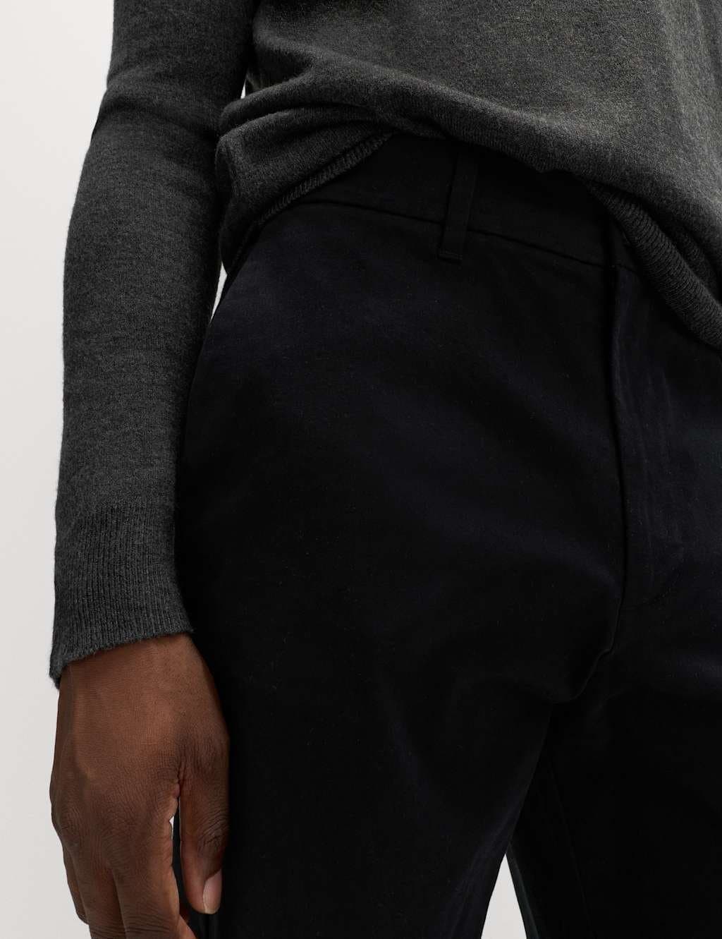 Marks & Spencer M&S Loose Fit Stretch Chinos Black - 2