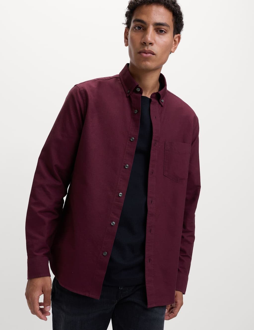 Marks & Spencer M&S Pure Cotton Ultimate Oxford Shirt Deep Red - 2