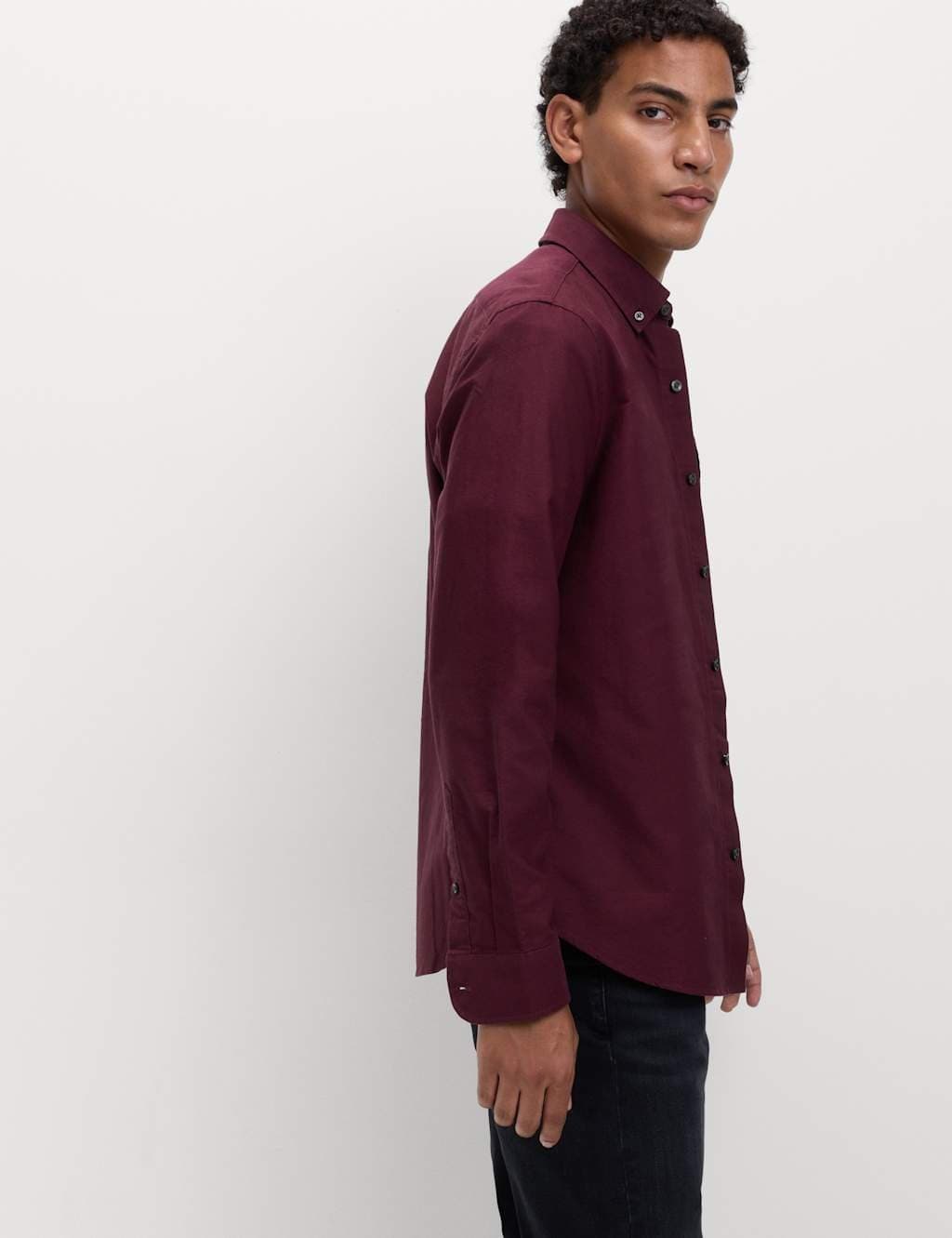 Marks & Spencer M&S Pure Cotton Ultimate Oxford Shirt Deep Red - 3