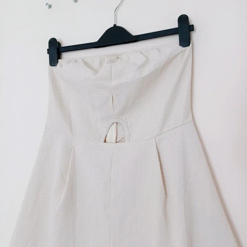 Shein Shein women's cream Textured tassle hem jumpsuit playsuit size 10 worn once