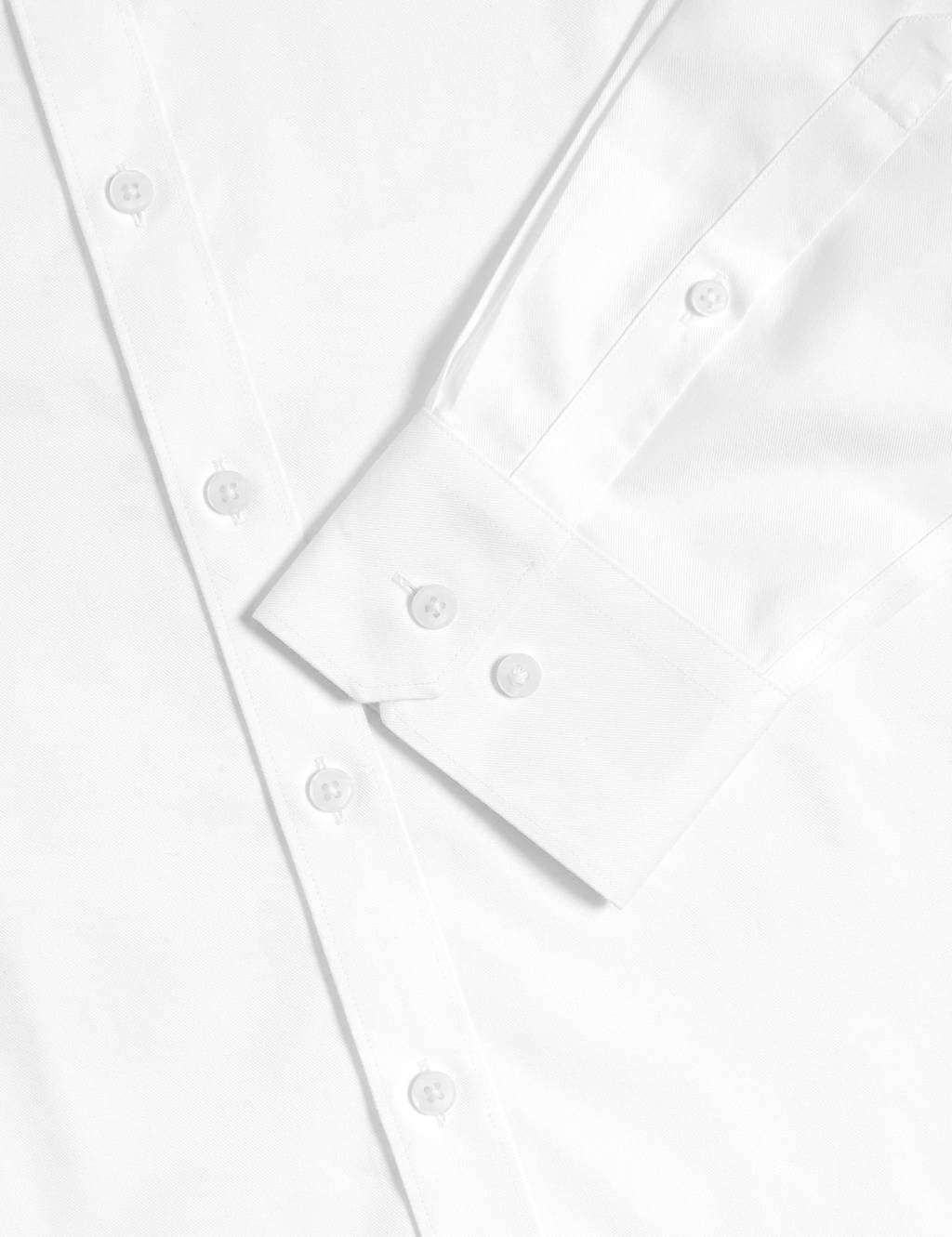 Marks & Spencer M&S Slim Fit 2 Inch Shorter Ultimate Non Iron Cotton Shirt White - 2