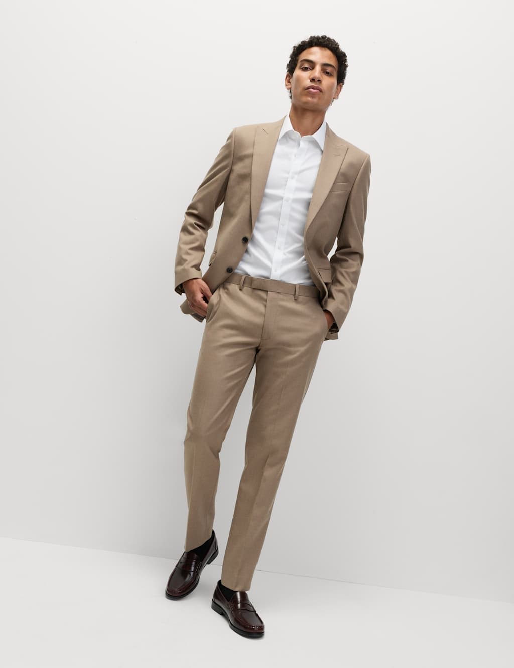 Marks & Spencer M&S Slim Fit 2 Inch Shorter Ultimate Non Iron Cotton Shirt White - 3