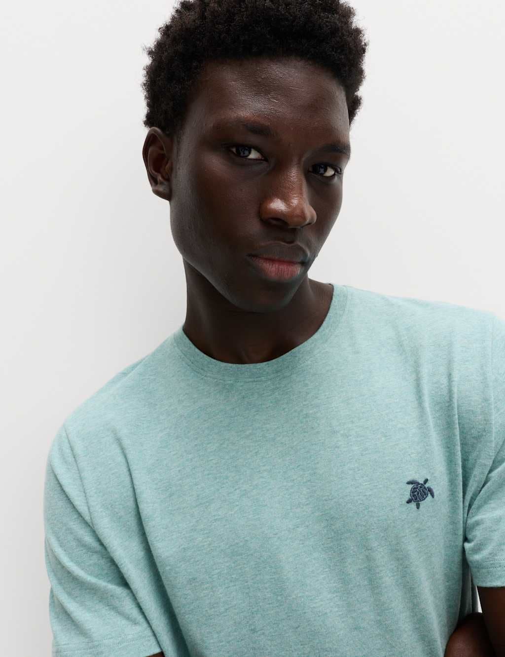 Marks & Spencer M&S Pure Cotton Turtle Print Pyjama Set Teal Mix - 3