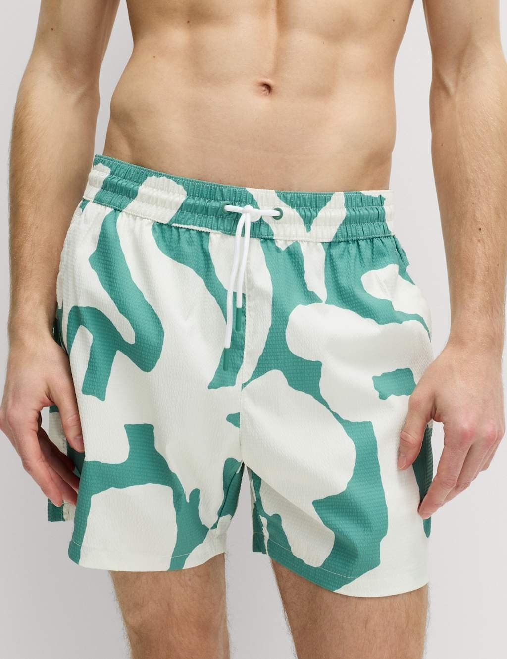 Marks & Spencer M&S Quick Dry Printed Swim Shorts Emerald - 2