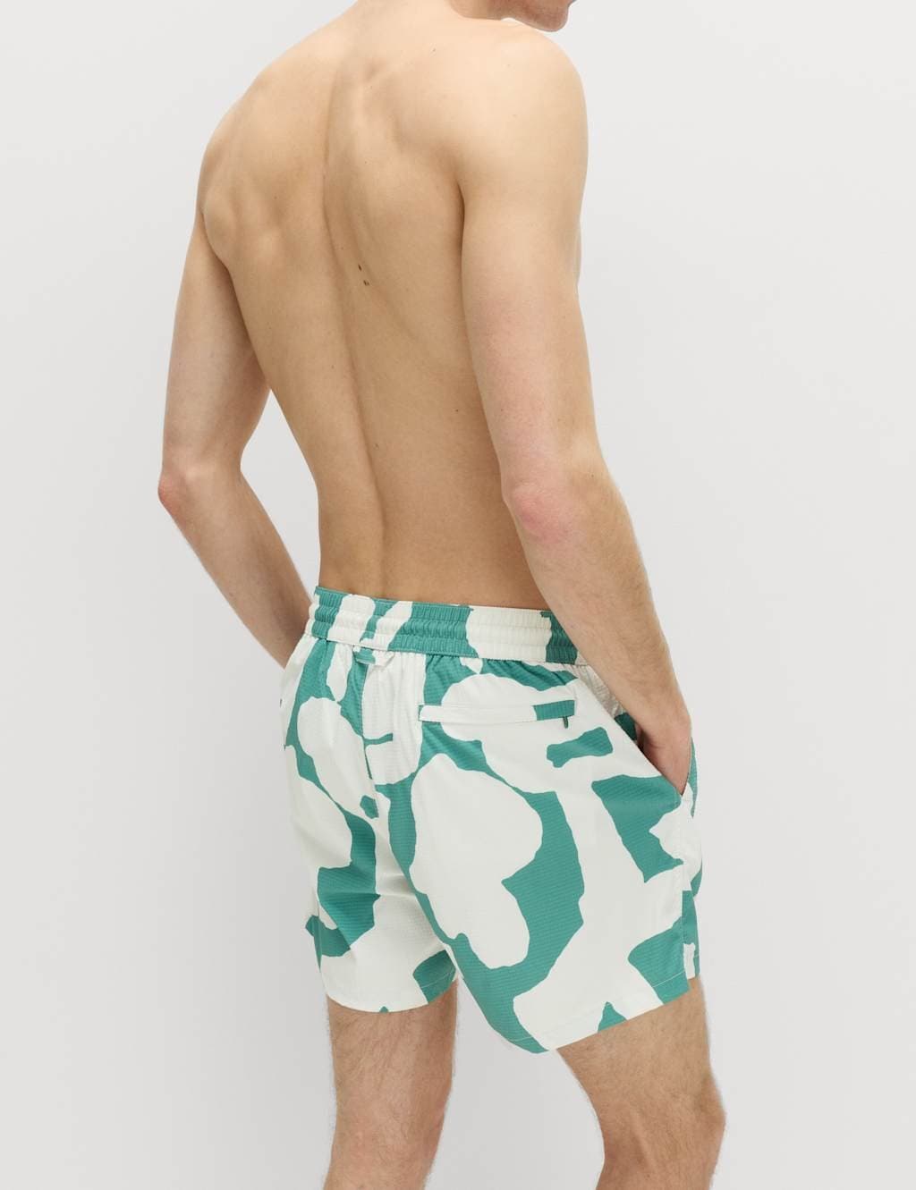 Marks & Spencer M&S Quick Dry Printed Swim Shorts Emerald - 3