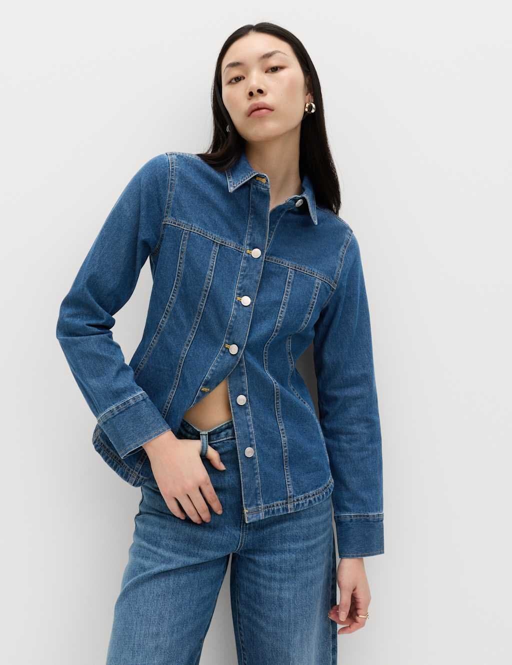 Marks & Spencer M&S Denim Shirt Blue Denim