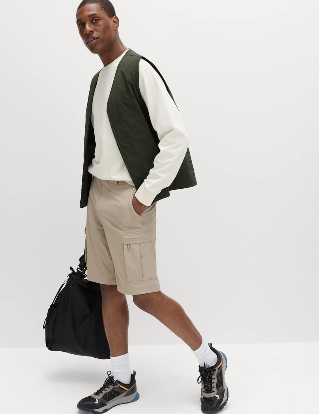 Marks & Spencer M&S Straight Fit Cargo Shorts Mushroom - 2