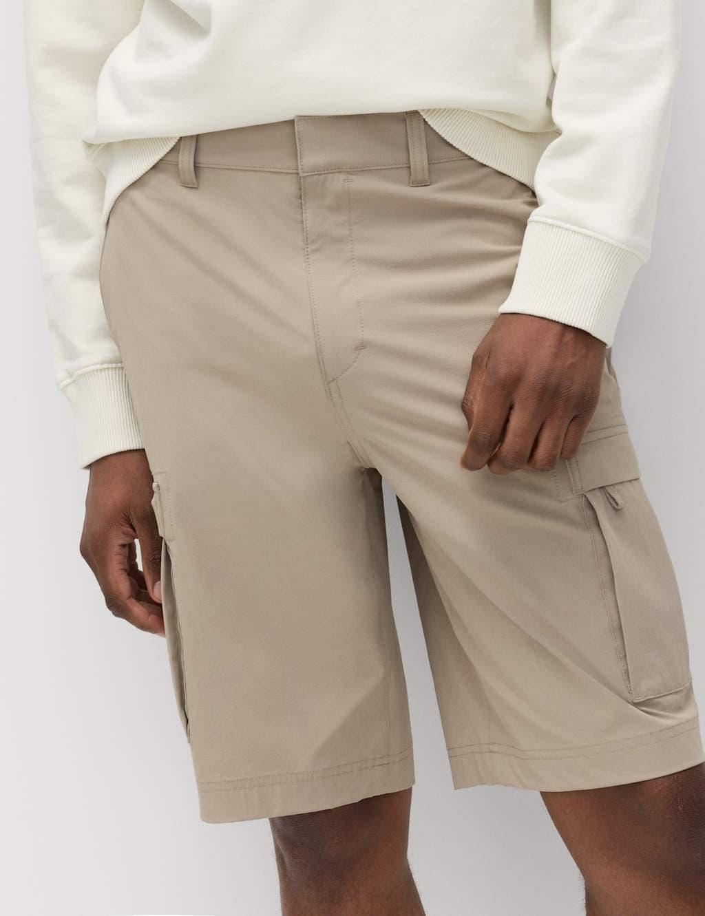 Marks & Spencer M&S Straight Fit Cargo Shorts Mushroom - 3