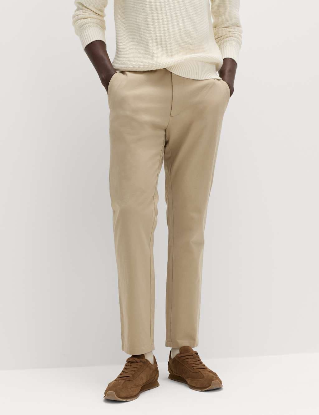 Marks & Spencer M&S The Ultimate Slim Fit Twill Chinos Sand