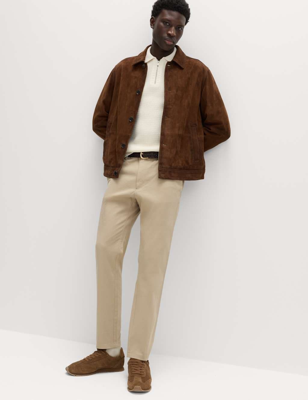 Marks & Spencer M&S The Ultimate Slim Fit Twill Chinos Sand - 4