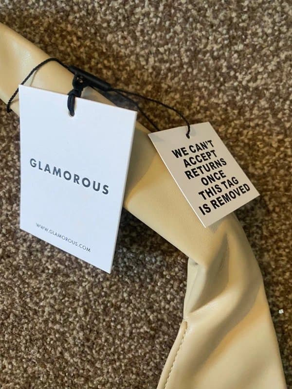 Glamorous Glamorous ASOS Cream Beige Faux Leather Large Tote Bag BNWT