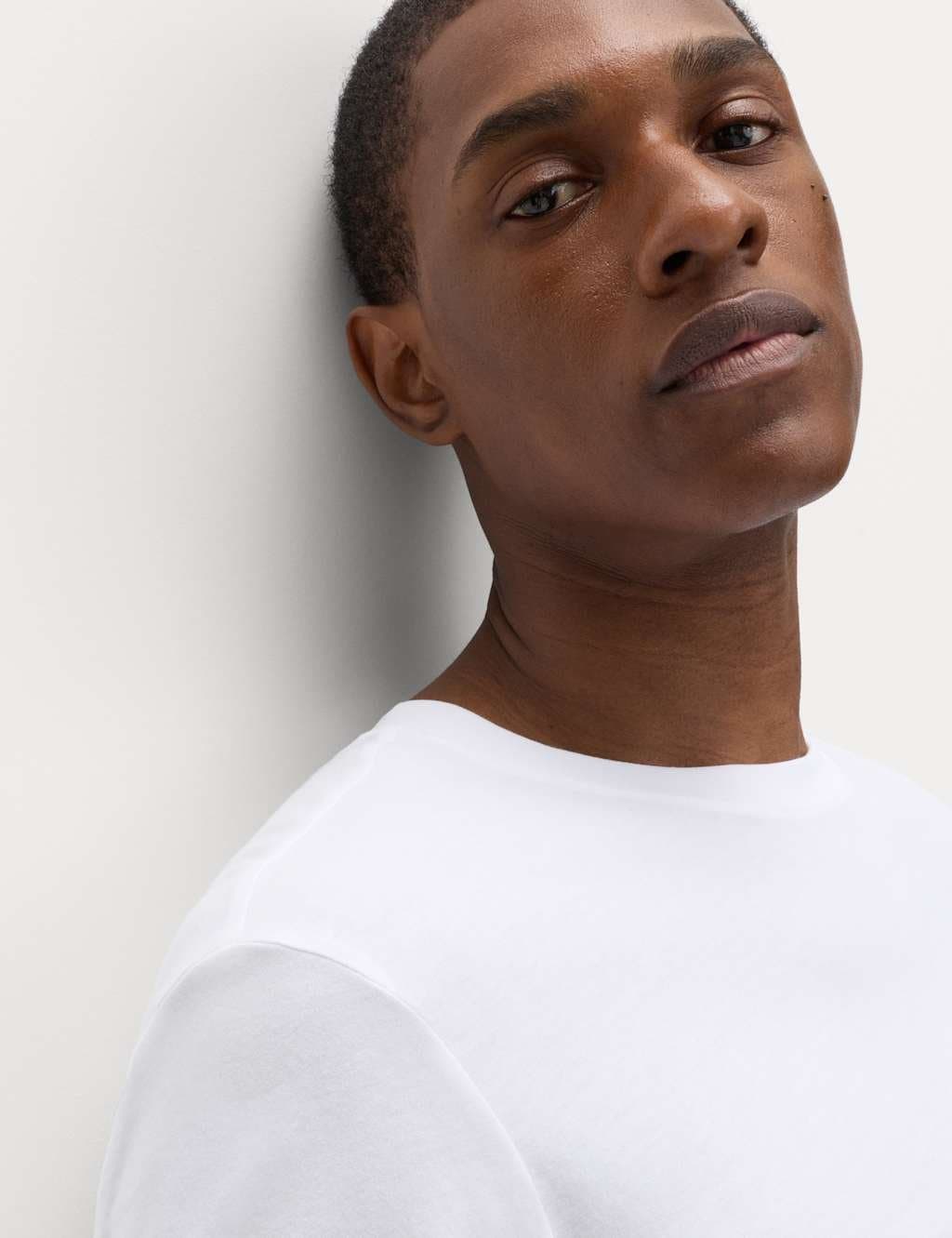 Marks & Spencer M&S 2 Pack Pure Cotton Long Sleeve T-Shirts White Mix - 2