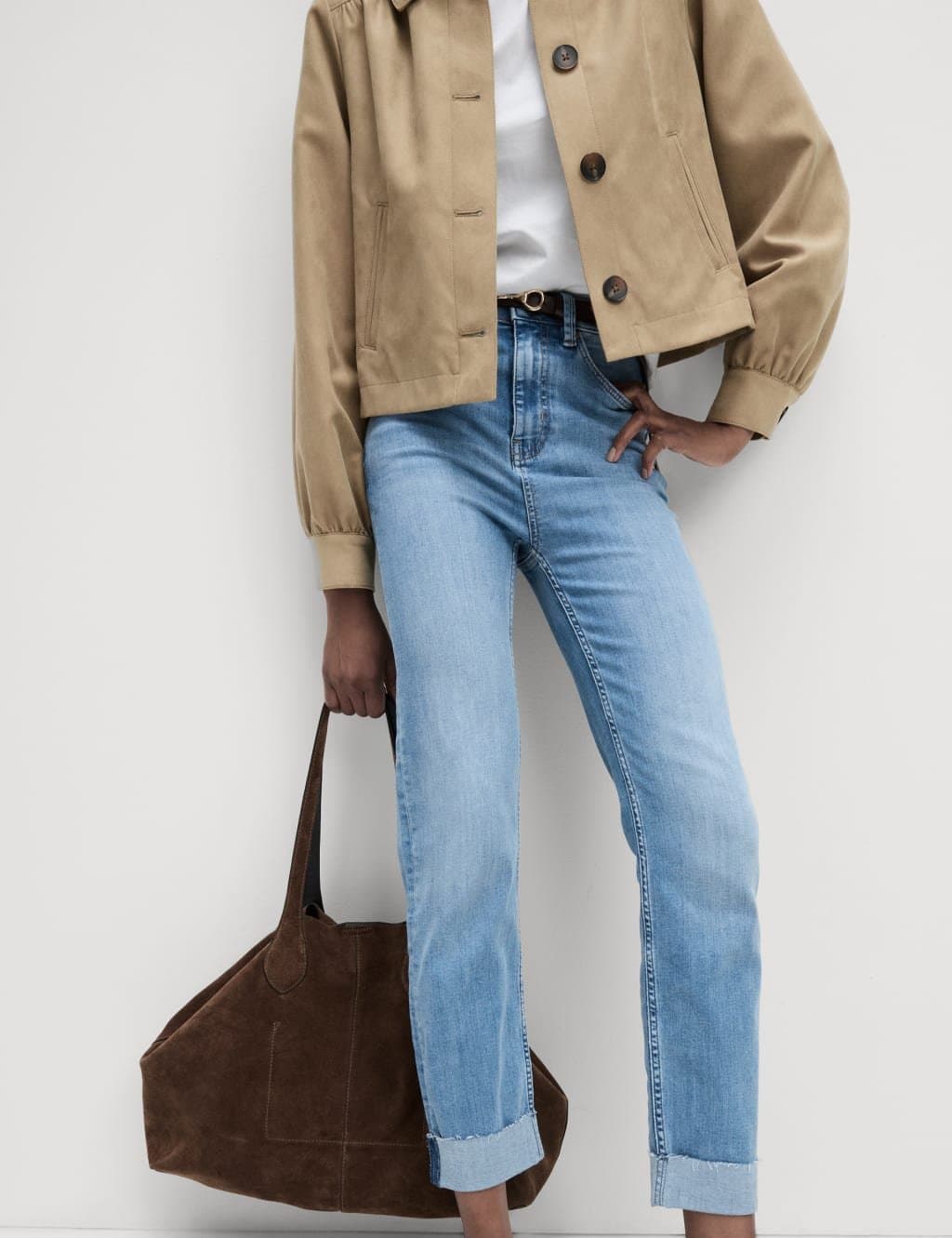 Marks & Spencer M&S Harper Supersoft High Waisted Jeans Light Indigo - 3