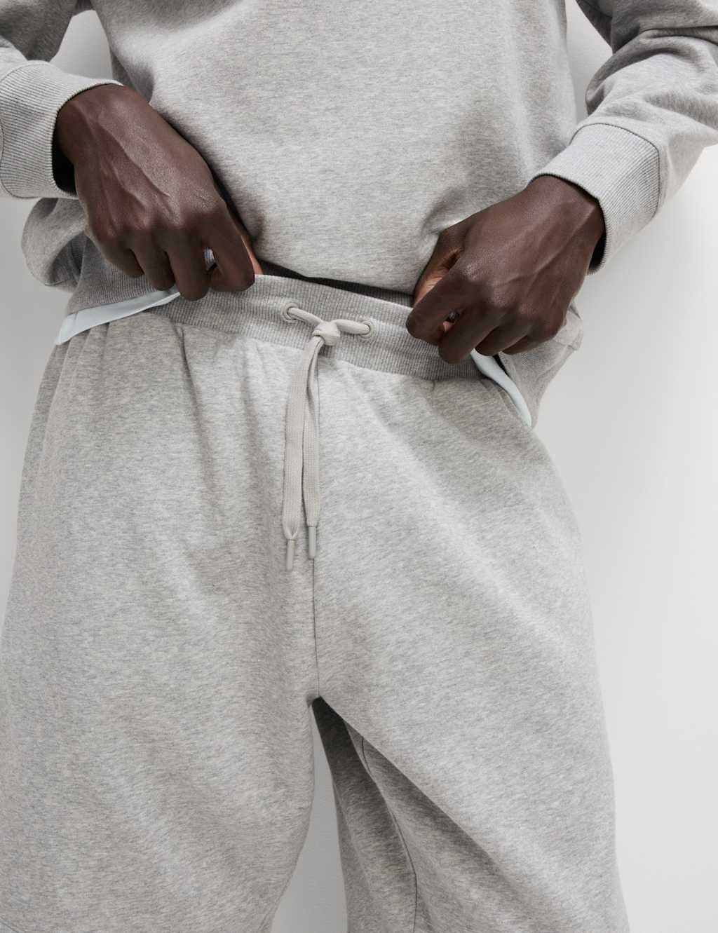 Marks & Spencer M&S Elasticated Waist Cotton Rich Oversized Shorts Grey Marl - 4