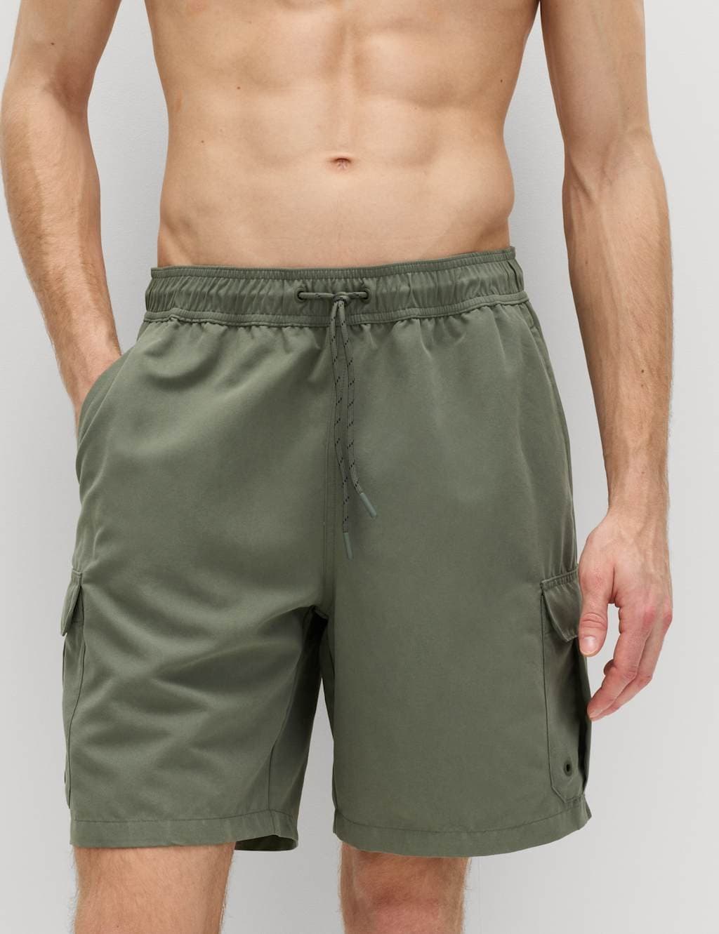 Marks & Spencer M&S Quick Dry Longer Length Cargo Swim Shorts Moss Green - 2