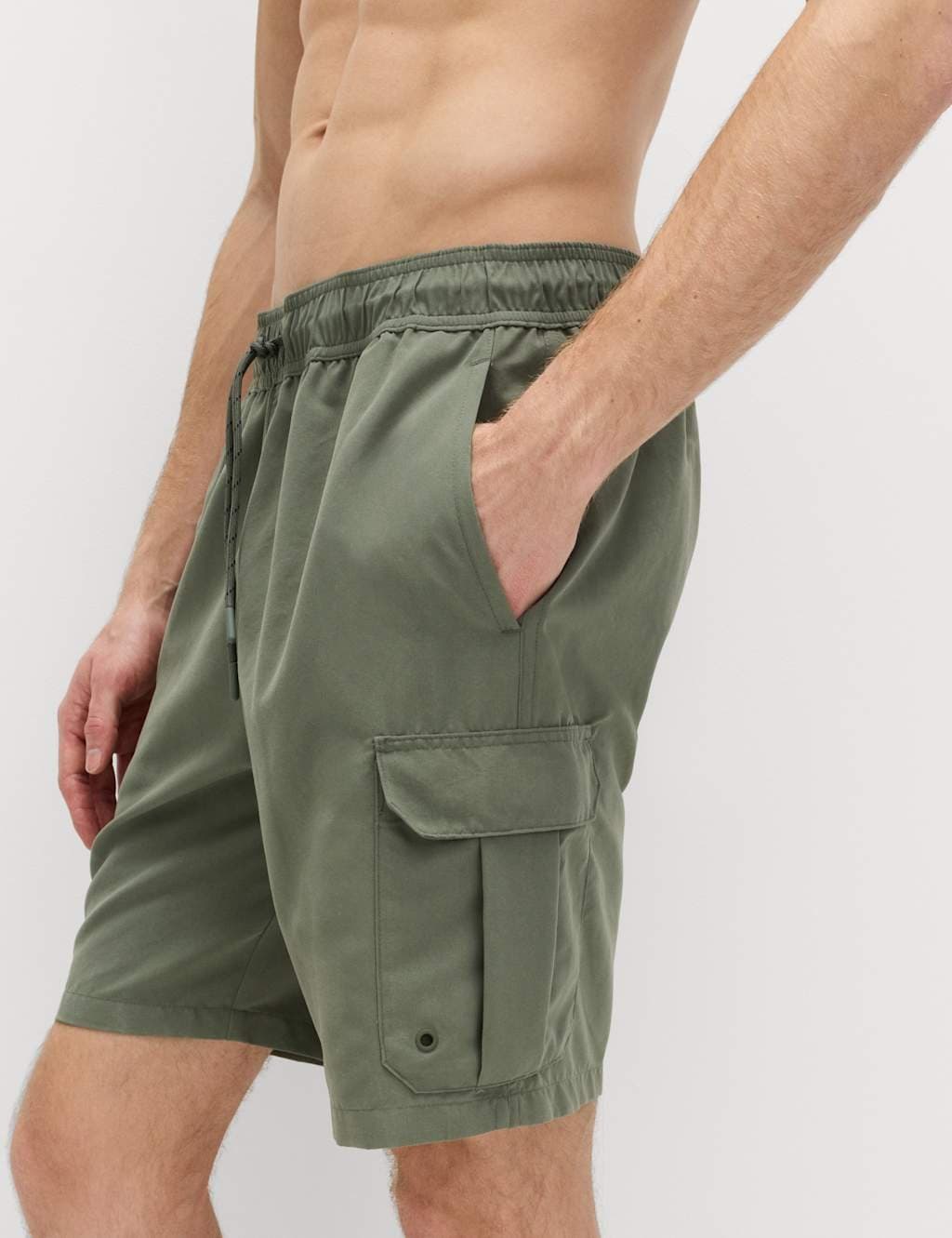 Marks & Spencer M&S Quick Dry Longer Length Cargo Swim Shorts Moss Green - 3