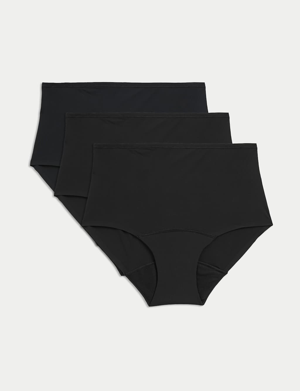 Marks & Spencer M&S 3pk No VPL Heavy Absorbency Period Full Briefs Black