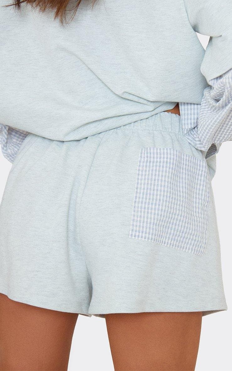 EGO Mid Rise Mini Shorts In Light Grey Marl, Women's Size UK 6 - 2