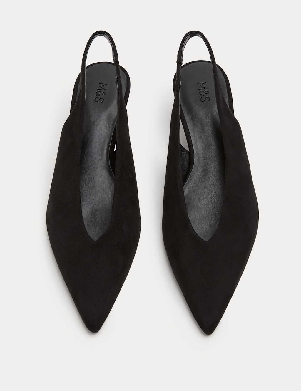 Marks & Spencer M&S Kitten Heel Pointed Slingback Shoes Black