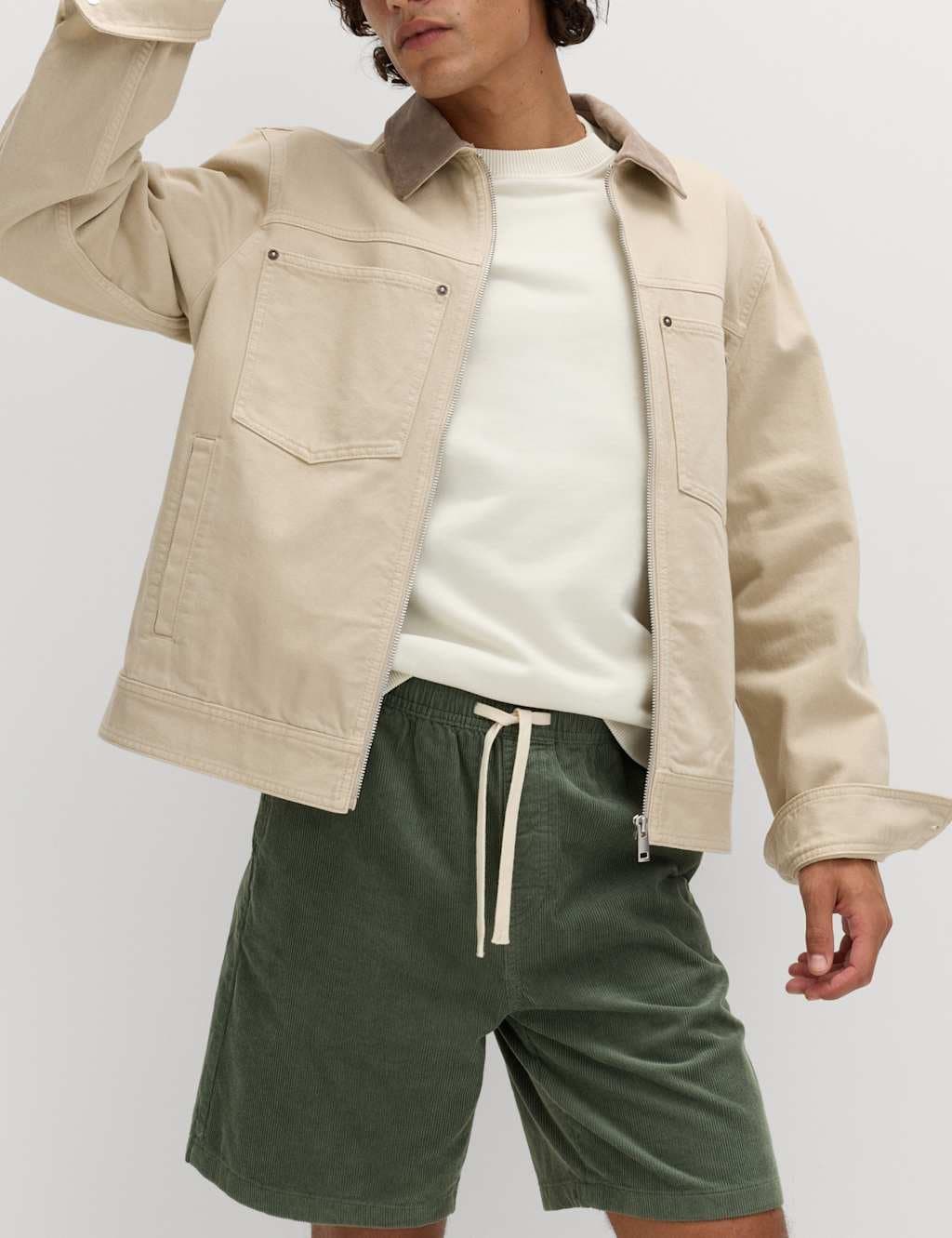 Marks & Spencer M&S Pure Cotton Corduroy Shorts Moss Green - 4